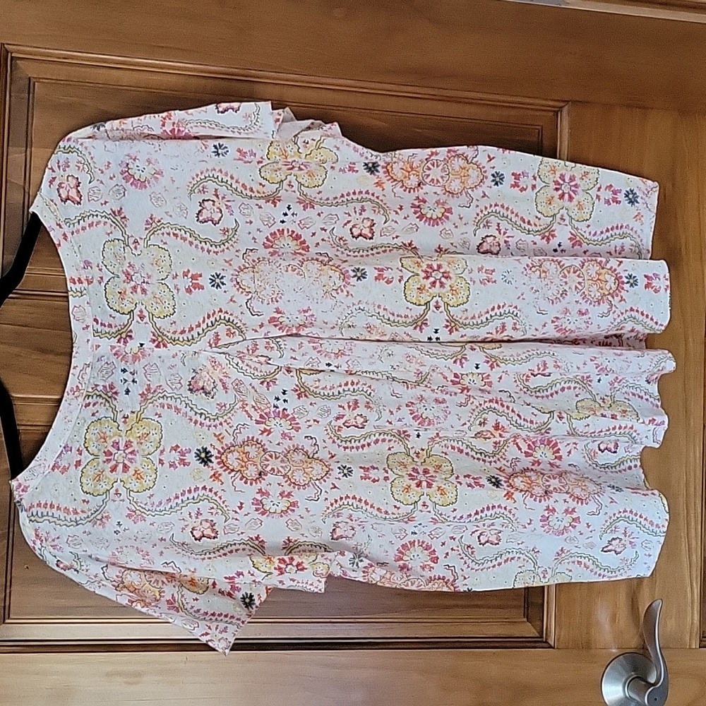 Anthropologie Pilcro Aztec Floral Cotton Linen Shirt Large New - Picture 8 of 8